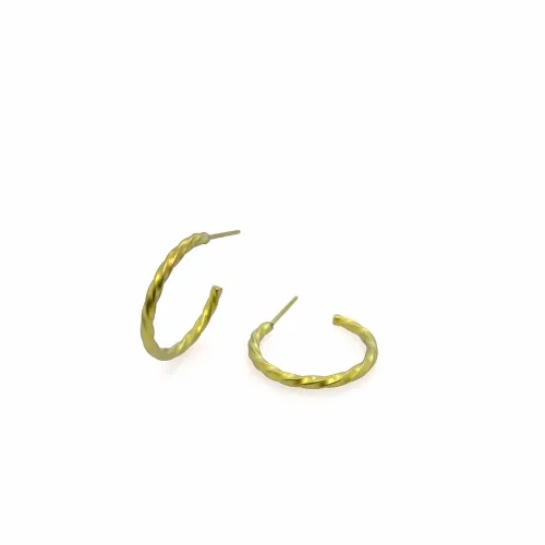 Small Twisted Yellow Hoop Earrings